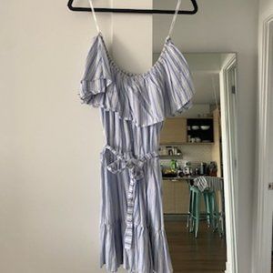 Faithfull the Brand Blue and White Mini Sundress